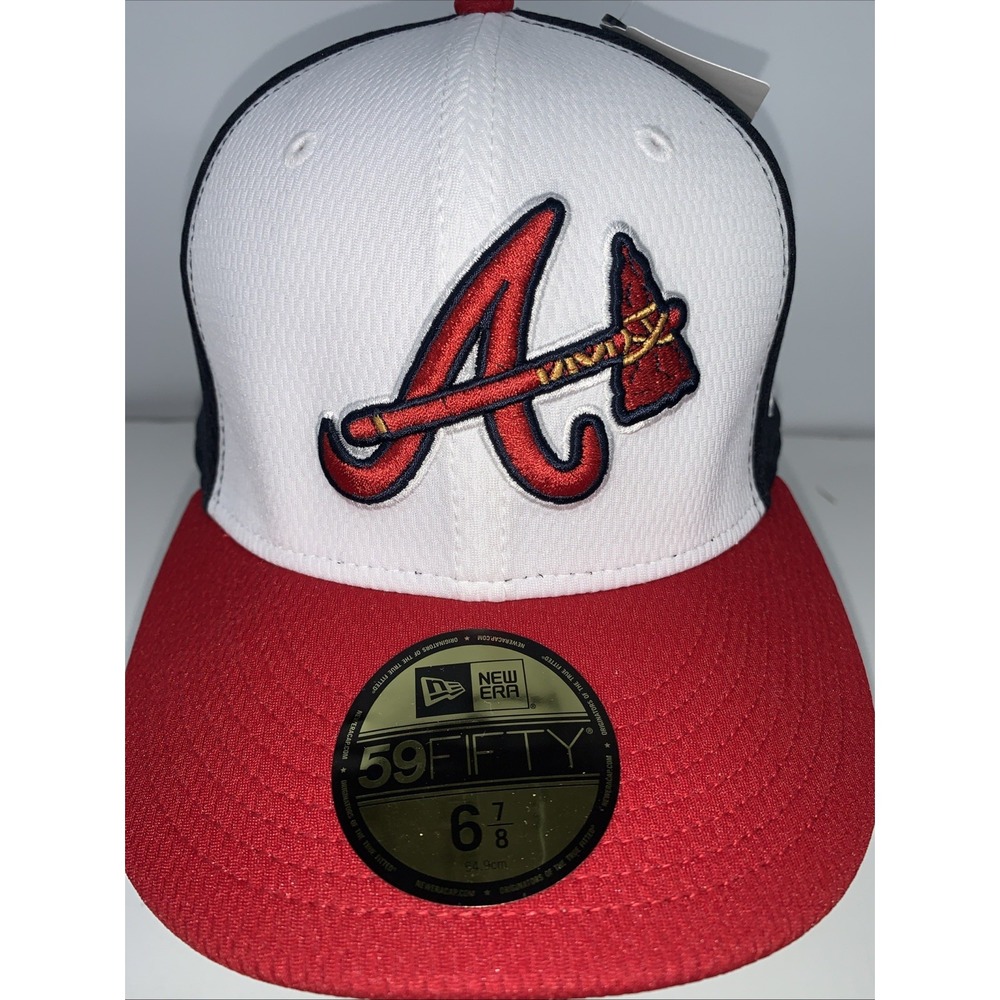 Atlanta Braves MLB Authentic 59FIFTY Fitted Cap - 5950 A/Axe Logo Hat Size 6 7/8